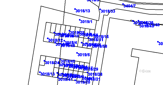 Parcela st. 3018/54 v KÚ Michle, Katastrální mapa