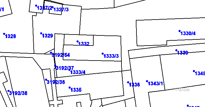 Parcela st. 1333/3 v KÚ Michle, Katastrální mapa