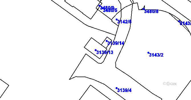Parcela st. 3139/13 v KÚ Michle, Katastrální mapa