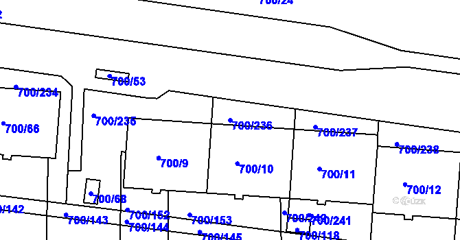 Parcela st. 700/236 v KÚ Michle, Katastrální mapa