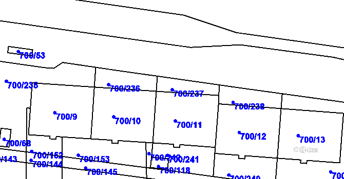Parcela st. 700/237 v KÚ Michle, Katastrální mapa