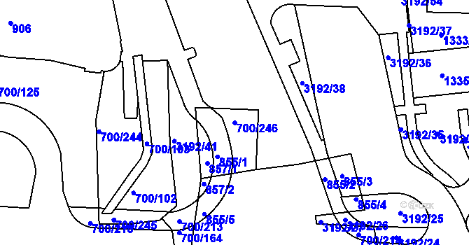 Parcela st. 700/246 v KÚ Michle, Katastrální mapa