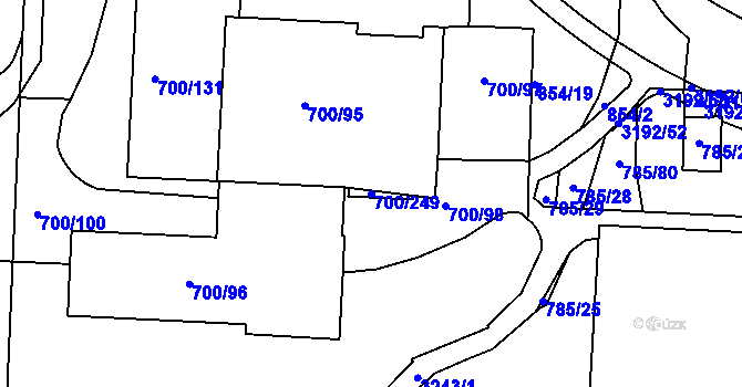 Parcela st. 700/249 v KÚ Michle, Katastrální mapa