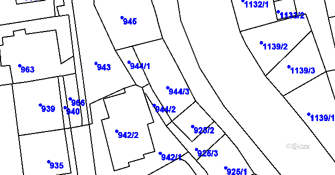 Parcela st. 944/3 v KÚ Michle, Katastrální mapa
