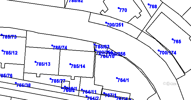 Parcela st. 700/255 v KÚ Michle, Katastrální mapa