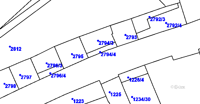 Parcela st. 2794/4 v KÚ Michle, Katastrální mapa