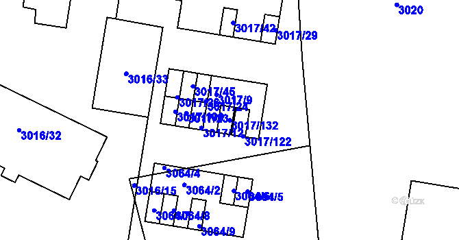 Parcela st. 3017/132 v KÚ Michle, Katastrální mapa