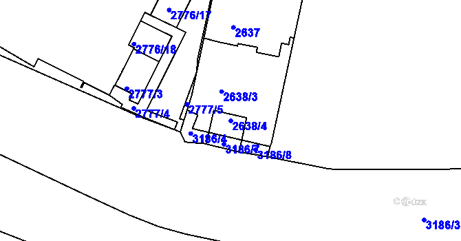 Parcela st. 2638/4 v KÚ Michle, Katastrální mapa