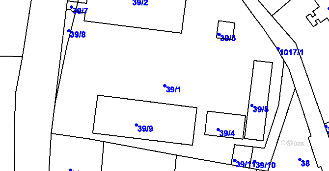 Parcela st. 39/1 v KÚ Hodkovičky, Katastrální mapa