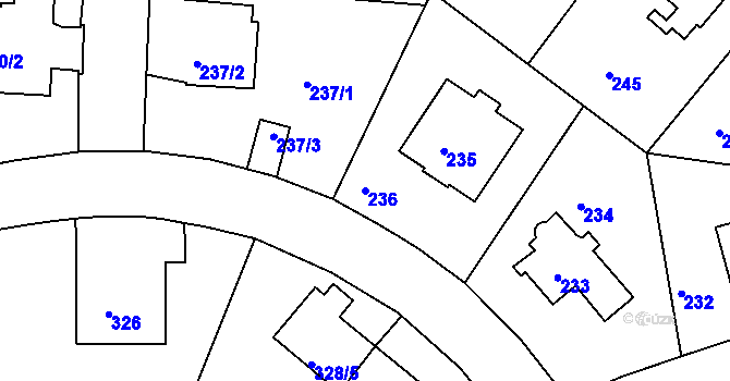 Parcela st. 236 v KÚ Hodkovičky, Katastrální mapa