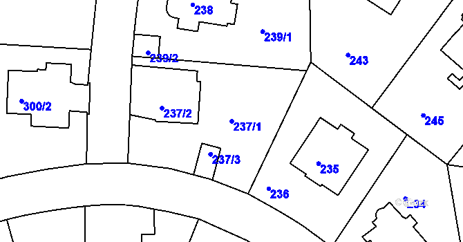 Parcela st. 237/1 v KÚ Hodkovičky, Katastrální mapa