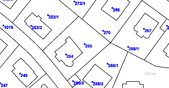 Parcela st. 255 v KÚ Hodkovičky, Katastrální mapa