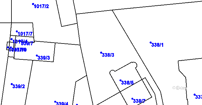 Parcela st. 338/3 v KÚ Hodkovičky, Katastrální mapa