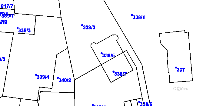 Parcela st. 338/5 v KÚ Hodkovičky, Katastrální mapa