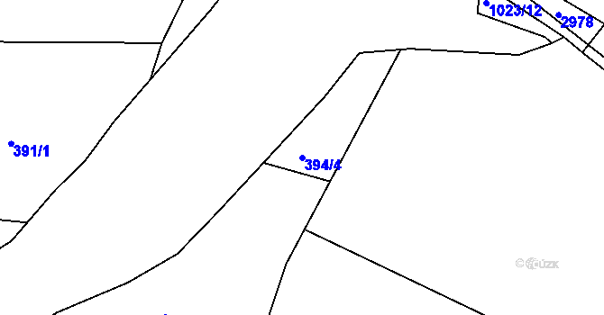 Parcela st. 394/4 v KÚ Hodkovičky, Katastrální mapa