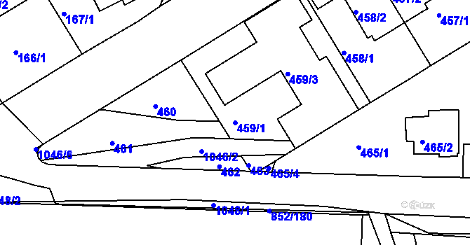 Parcela st. 459/1 v KÚ Hodkovičky, Katastrální mapa
