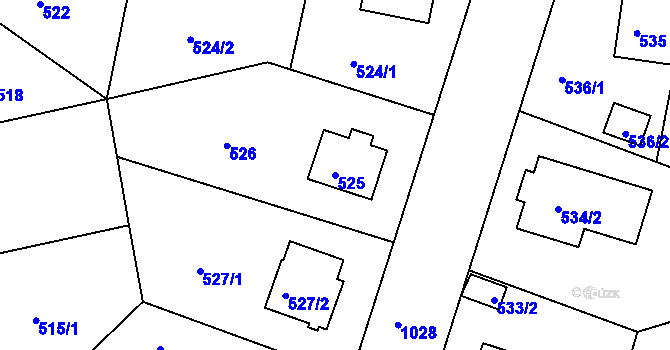Parcela st. 525 v KÚ Hodkovičky, Katastrální mapa