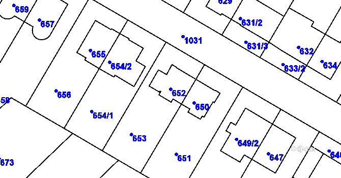 Parcela st. 652 v KÚ Hodkovičky, Katastrální mapa
