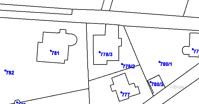 Parcela st. 778/3 v KÚ Hodkovičky, Katastrální mapa