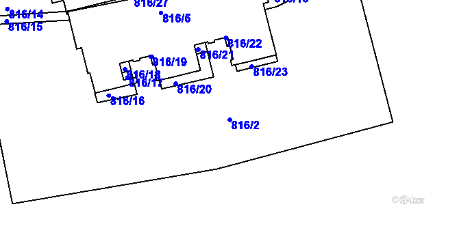 Parcela st. 816/2 v KÚ Hodkovičky, Katastrální mapa