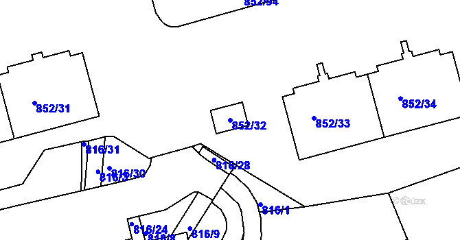 Parcela st. 852/32 v KÚ Hodkovičky, Katastrální mapa