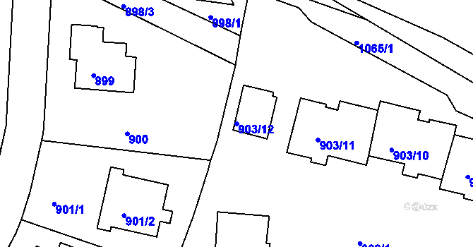 Parcela st. 903/12 v KÚ Hodkovičky, Katastrální mapa
