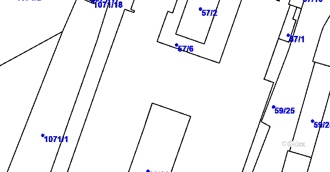 Parcela st. 69/16 v KÚ Hodkovičky, Katastrální mapa