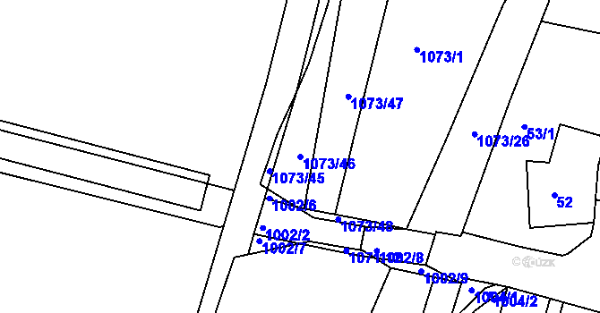 Parcela st. 1073/46 v KÚ Hodkovičky, Katastrální mapa