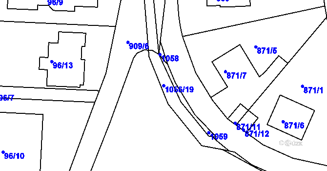 Parcela st. 1056/19 v KÚ Hodkovičky, Katastrální mapa