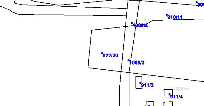 Parcela st. 922/30 v KÚ Hodkovičky, Katastrální mapa