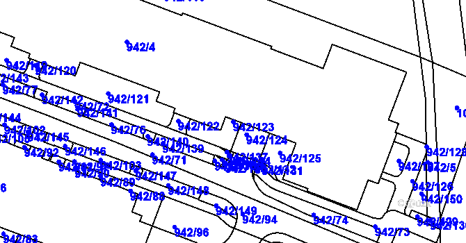 Parcela st. 942/123 v KÚ Hodkovičky, Katastrální mapa