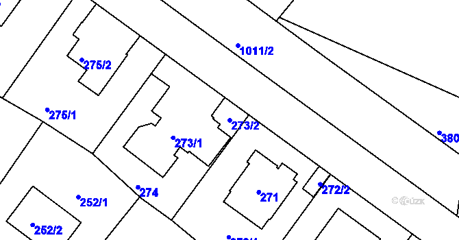 Parcela st. 273/2 v KÚ Hodkovičky, Katastrální mapa