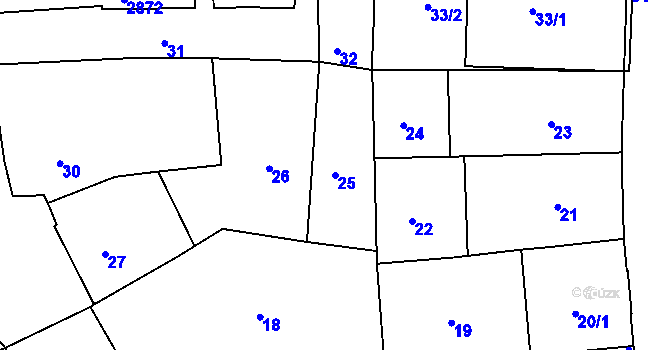 Parcela st. 25 v KÚ Braník, Katastrální mapa