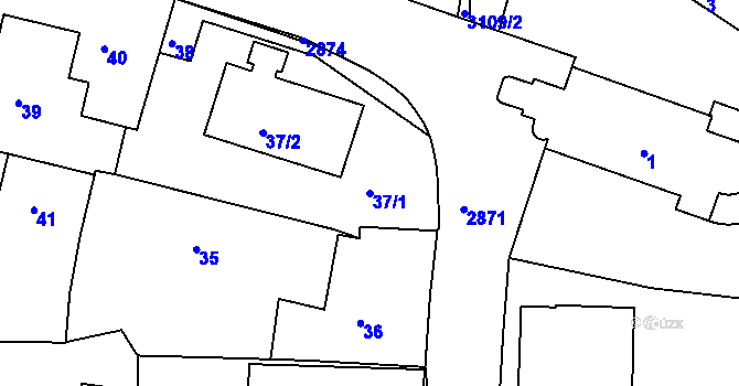 Parcela st. 37/1 v KÚ Braník, Katastrální mapa
