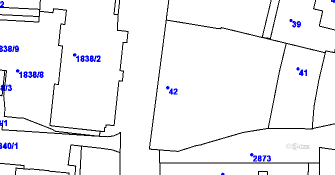 Parcela st. 42 v KÚ Braník, Katastrální mapa