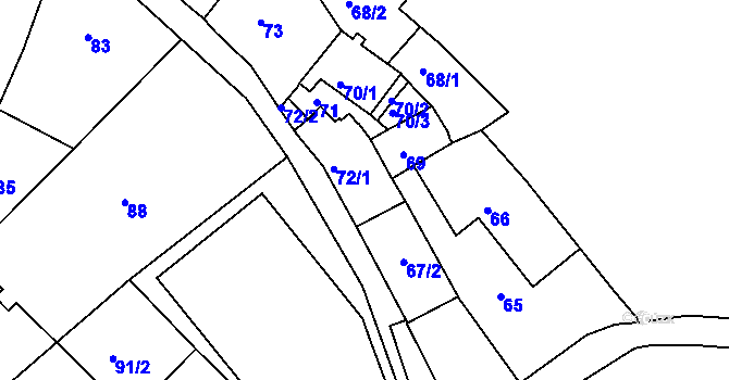 Parcela st. 67/1 v KÚ Braník, Katastrální mapa