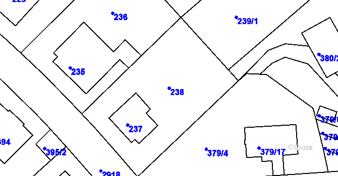 Parcela st. 238 v KÚ Braník, Katastrální mapa