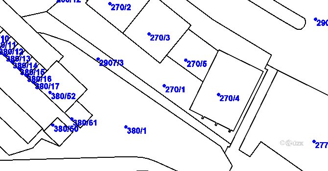 Parcela st. 270/1 v KÚ Braník, Katastrální mapa