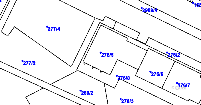 Parcela st. 276/5 v KÚ Braník, Katastrální mapa