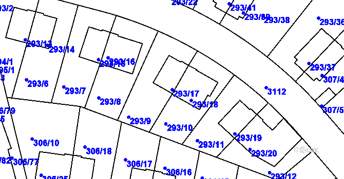 Parcela st. 293/17 v KÚ Braník, Katastrální mapa