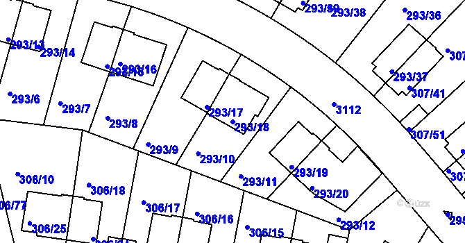 Parcela st. 293/18 v KÚ Braník, Katastrální mapa