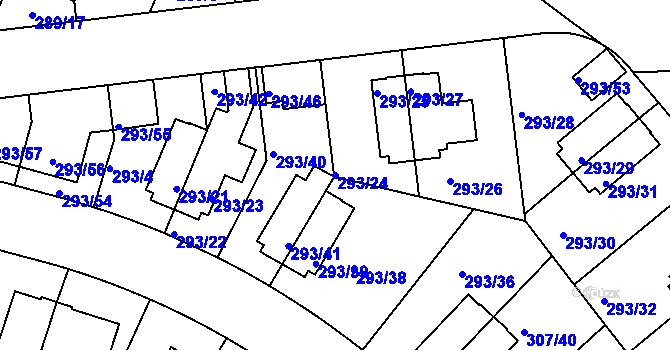 Parcela st. 293/24 v KÚ Braník, Katastrální mapa