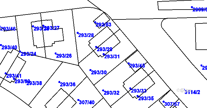 Parcela st. 293/31 v KÚ Braník, Katastrální mapa