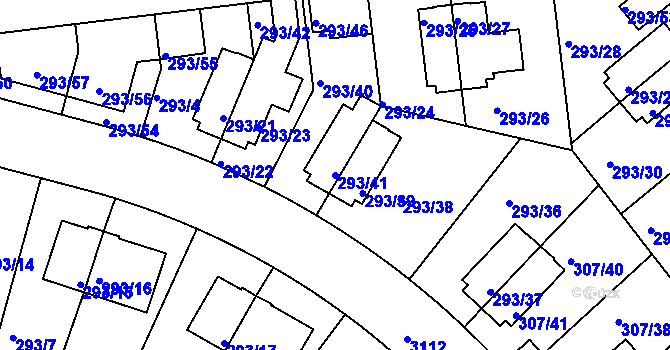 Parcela st. 293/41 v KÚ Braník, Katastrální mapa