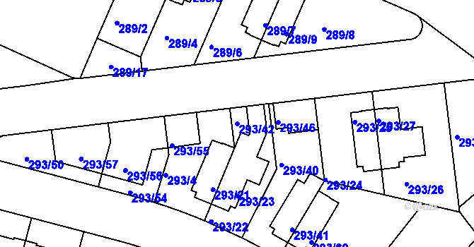 Parcela st. 293/42 v KÚ Braník, Katastrální mapa