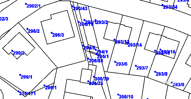 Parcela st. 294/1 v KÚ Braník, Katastrální mapa