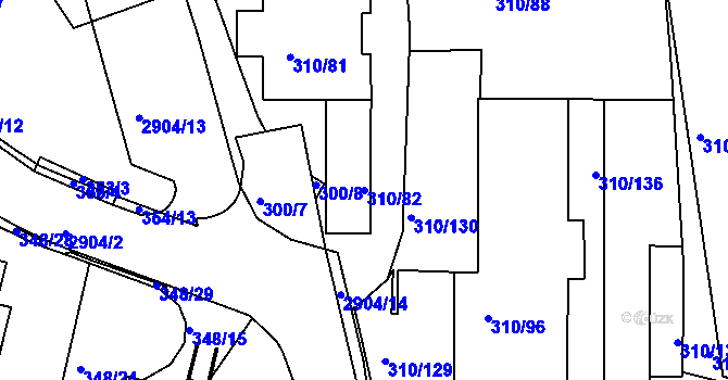 Parcela st. 310/82 v KÚ Braník, Katastrální mapa