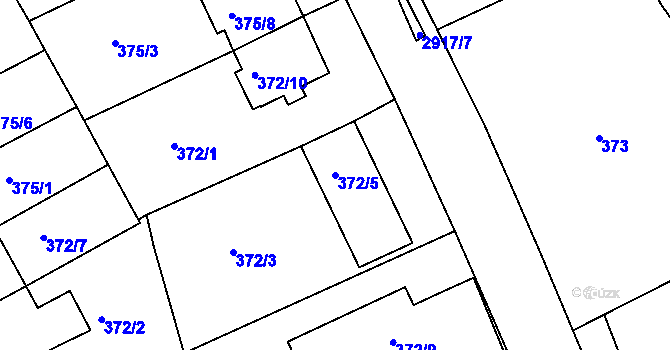 Parcela st. 372/5 v KÚ Braník, Katastrální mapa