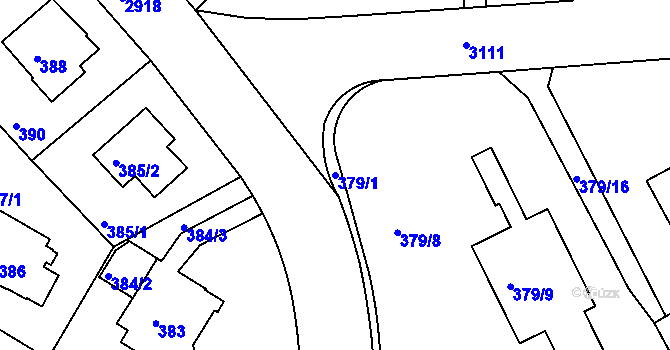 Parcela st. 379/1 v KÚ Braník, Katastrální mapa