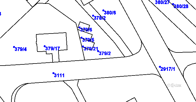 Parcela st. 379/2 v KÚ Braník, Katastrální mapa